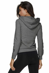 Bodymove Γυναικεία Ζακέτα Φούτερ με Κουκούλα Ανθρακί