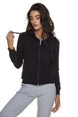 Bodymove Γυναικεία Ζακέτα Φούτερ με Κουκούλα