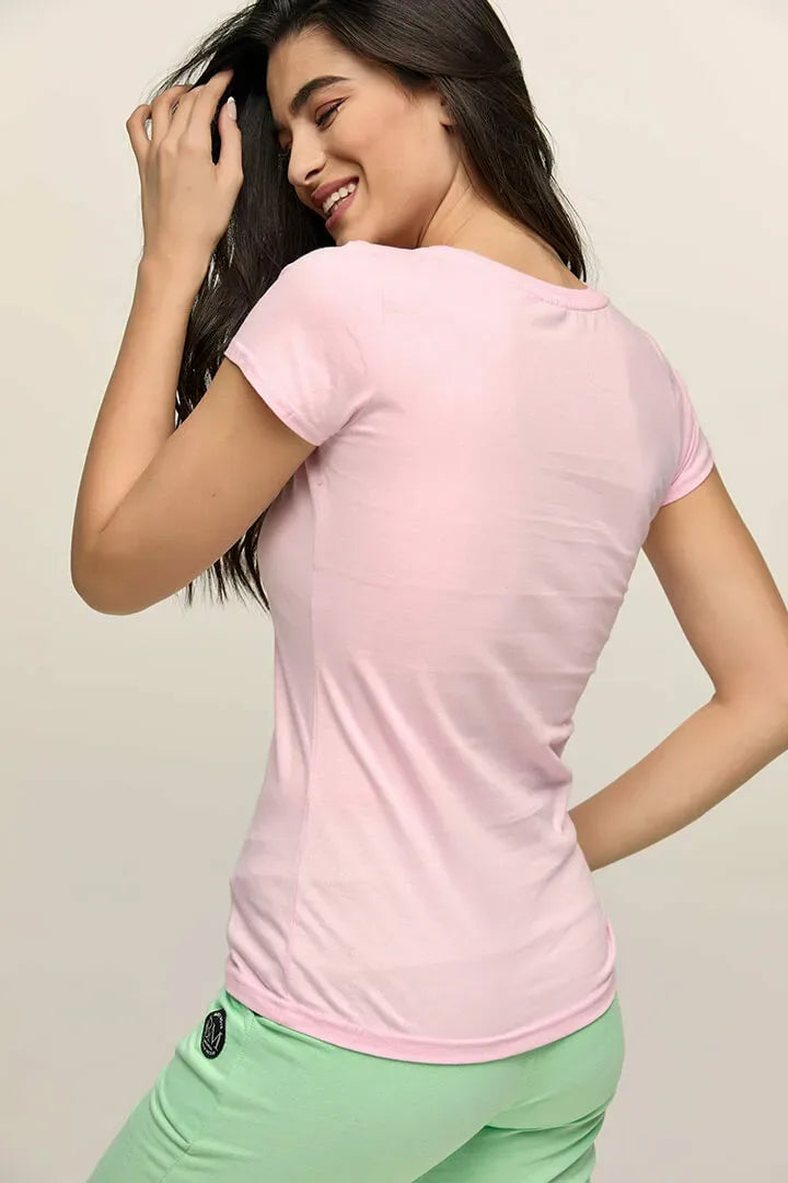 Bodymove Αθλητικό Γυναικείο T-shirt με Λαιμόκοψη V Λευκό