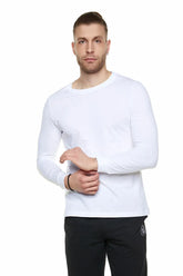 Bodymove Μακρυμάνικη Unisex Μακό Μπλούζα με Μανσέτες Λευκή