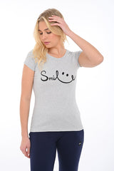 Bodymove Μακό Γυναικείο T-shirt με Στάμπα SMILE