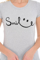 Bodymove Μακό Γυναικείο T-shirt με Στάμπα SMILE