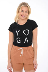 Bodymove Μακό Γυναικείο T-shirt με Στάμπα YOGA