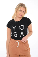 Bodymove Μακό Γυναικείο T-shirt με Στάμπα YOGA