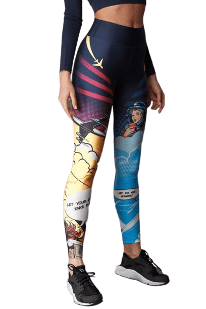 Κολάν Push Up Fit Cartoon Airplane Superstacy