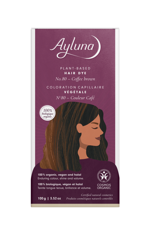 Ayluna 100% Βιολογική Βαφή Μαλλιών Coffee Brown Nr80