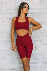 Mad Factory Κολάν Ψηλόμεσο Biker Μπορντό