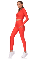 Κολάν Red Coral Phone Pocket Push Up Superstacy