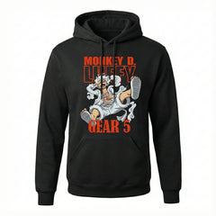 Madfactory Monkey D.Luffy Φούτερ Μπλούζα Μαύρο Με Τσέπη Μάρσιππό