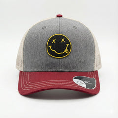 Nirvana Smile Caps Grey - Cardinal Red One Size Με Δίχτυ | Madfactory