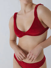 Triangle Velvet Top Red Oratia Organic Underwear