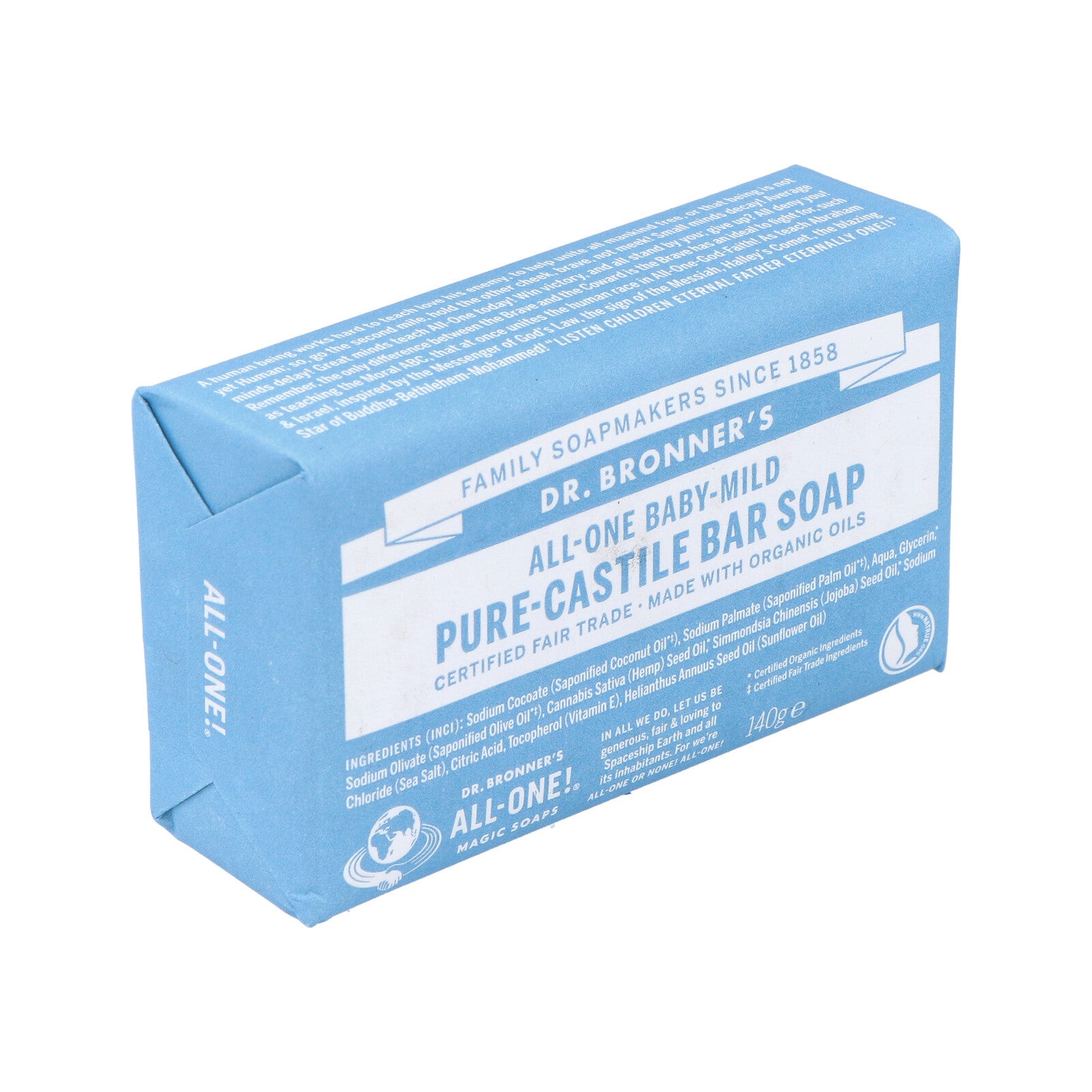Μπάρα Σαπουνιού Χωρίς Άρωμα 140gr Dr.Bronner's