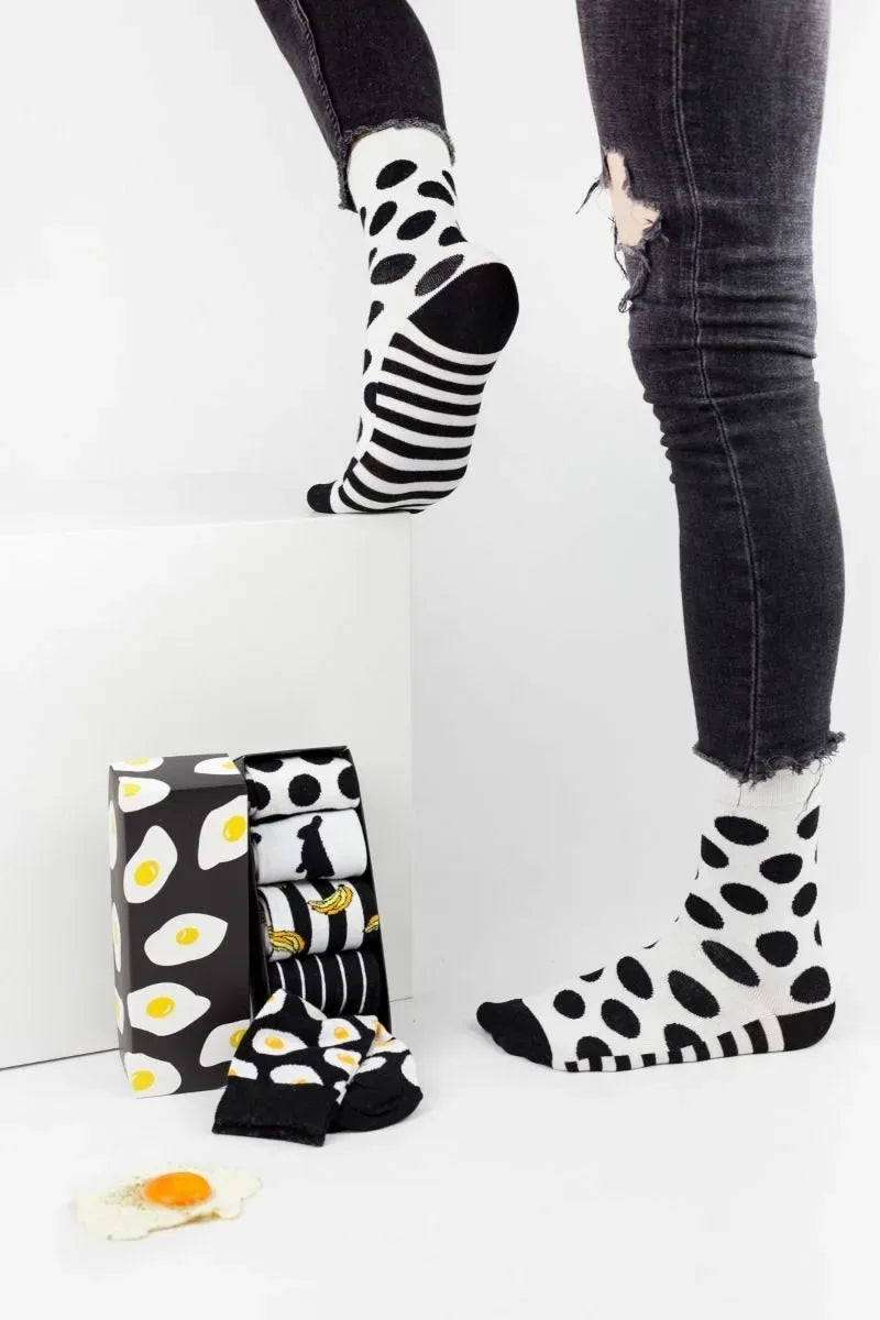 Fashion Κάλτσες "Livoni" B&W 5 Ζευγάρια