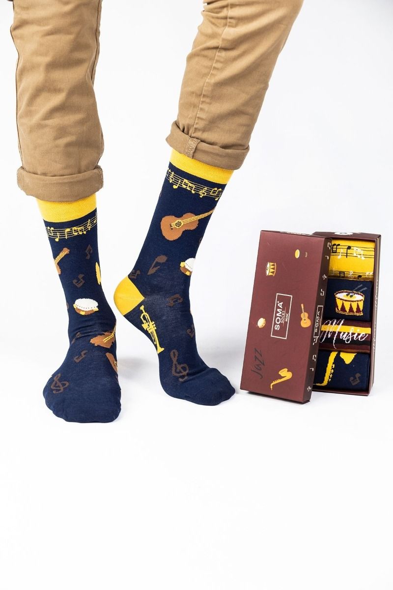 Ανδρικές Fashion Κάλτσες "SOMA" MUSIC 4 Ζευγάρια