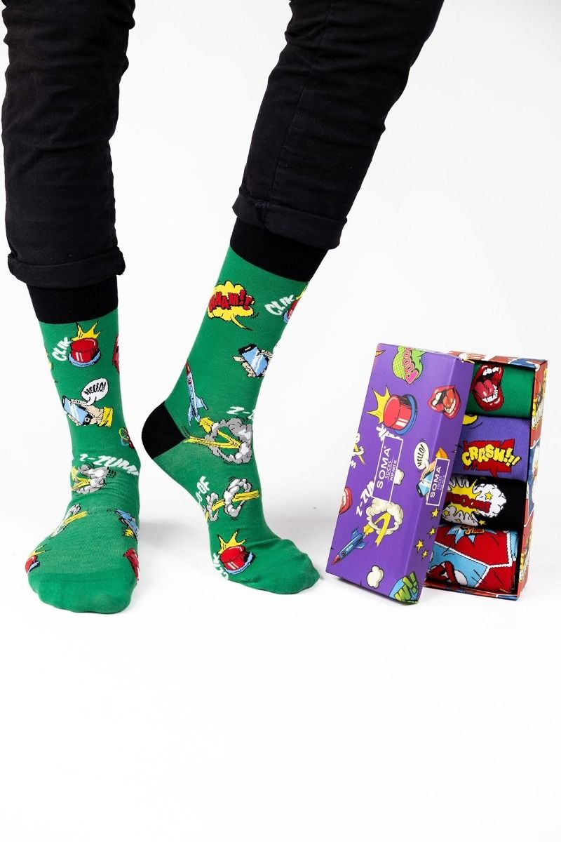 Ανδρικές Fashion Κάλτσες "SOMA" POP ART III 4 Ζευγάρια
