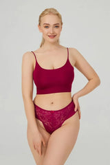 Laser Cut Brazilian - Plus Size "CottonHill" YOLANDA BORDEAUX