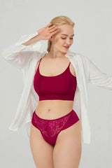 Laser Cut Brazilian - Plus Size "CottonHill" YOLANDA BORDEAUX