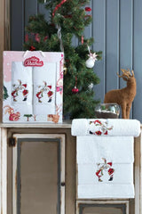 Σετ Πετσέτα Σώματος και Χεριών MERRY CHRISTMAS WHITE