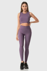 Μονόχρωμο Αθλητικό Σετ Fit Lilac Superstacy (Κολάν + Crop Top)