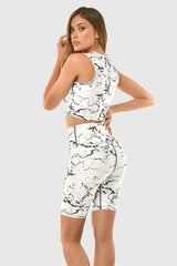 Crop Top White Marble Superstacy
