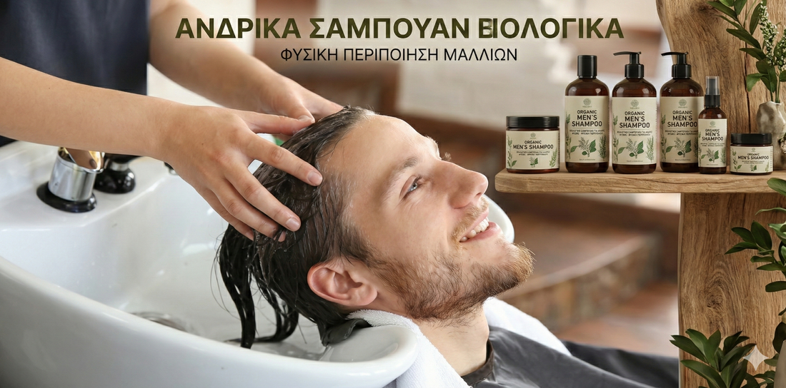 Ανδρική Περιποίηση , Με Βιολογικά Καλλυντικά για, Σωμα , πρόσωπο, μαλλιά , στοματική υγεία, Σαμπουάν, αφρόλουτρα, κρέμες , οδοντόκρεμες