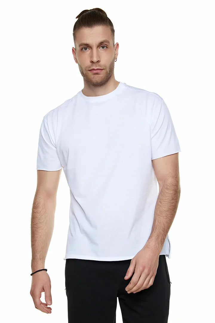 Bodymove Ανδρικό Μακό Πενιέ T-shirt Λευκό
