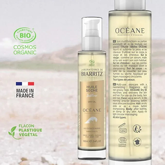 OCEANE Dry Oil (BIO) – Έλαιο Πολλαπλών Χρήσεων με Μαγευτικό Άρωμα Laboratoires de Biarritz 100ml