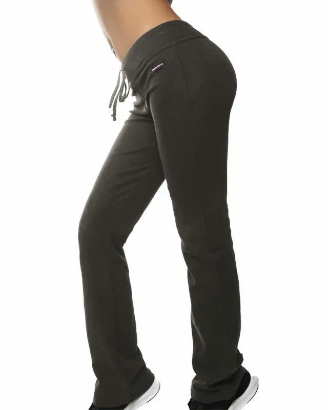 Bodymove Γυναικείο Ίσιο Μονόχρωμο Παντελόνι με Χοντρό Ύφασμα Ανθρακί