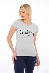 Bodymove Μακό Γυναικείο T-shirt με Στάμπα SMILE