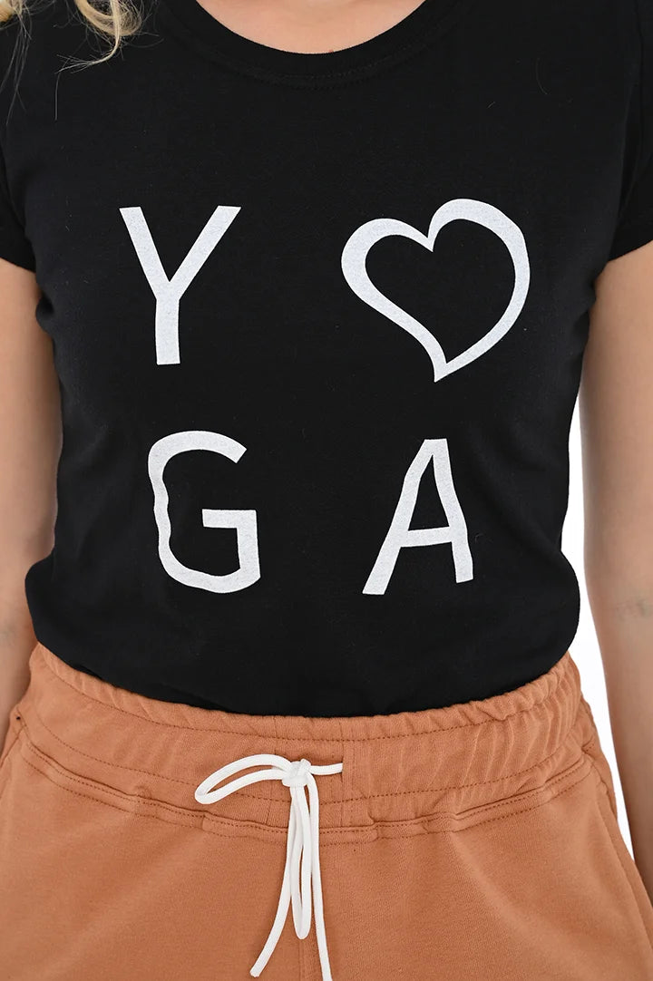 Bodymove Μακό Γυναικείο T-shirt με Στάμπα YOGA