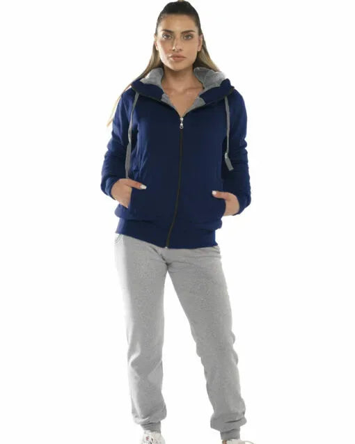 Ζακέτα Unisex τρίκλωνη με γούνινη επένδυση #911w