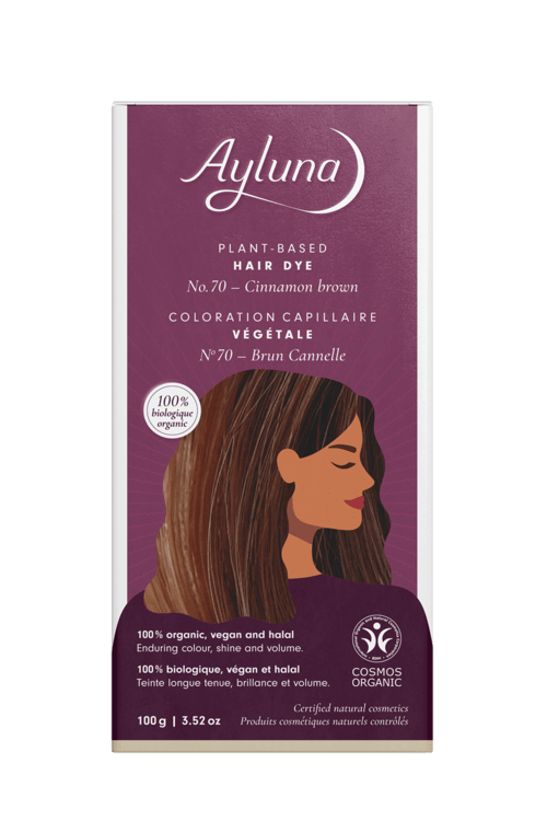 Ayluna 100% Βιολογική Βαφή Μαλλιών Cinnamon Brown Nr70