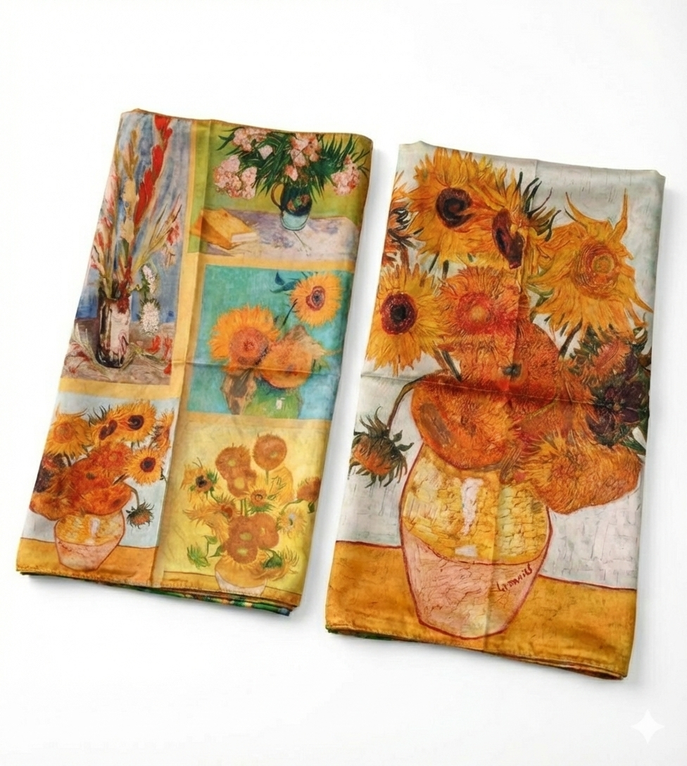 Φουλάρι Art Διπλής Όψης  Van Gogh "Sunflowers''