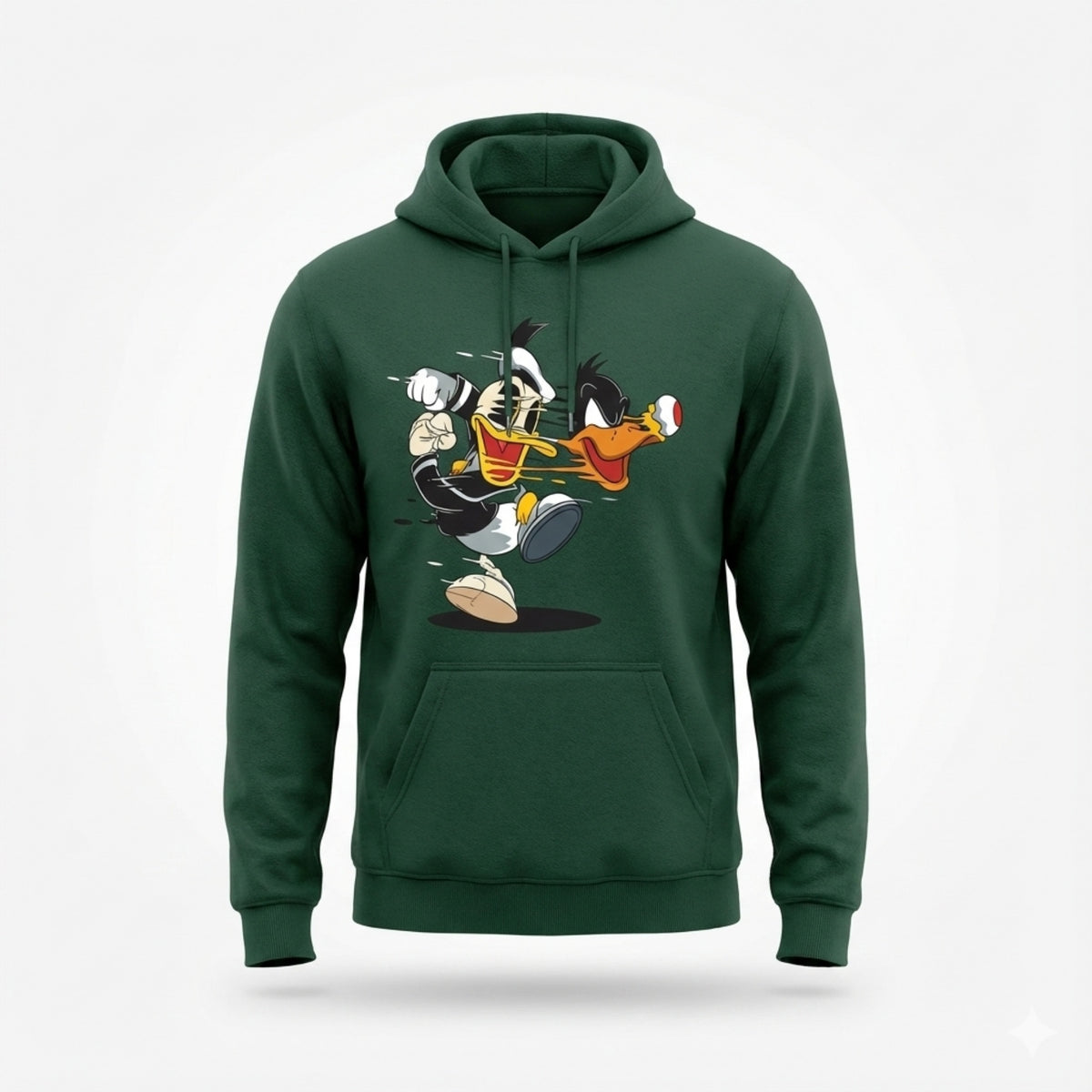 Madfactory Duck Runner Φούτερ Μπλούζα Κυπαρισσί Με Τσέπη Μάρσιππό