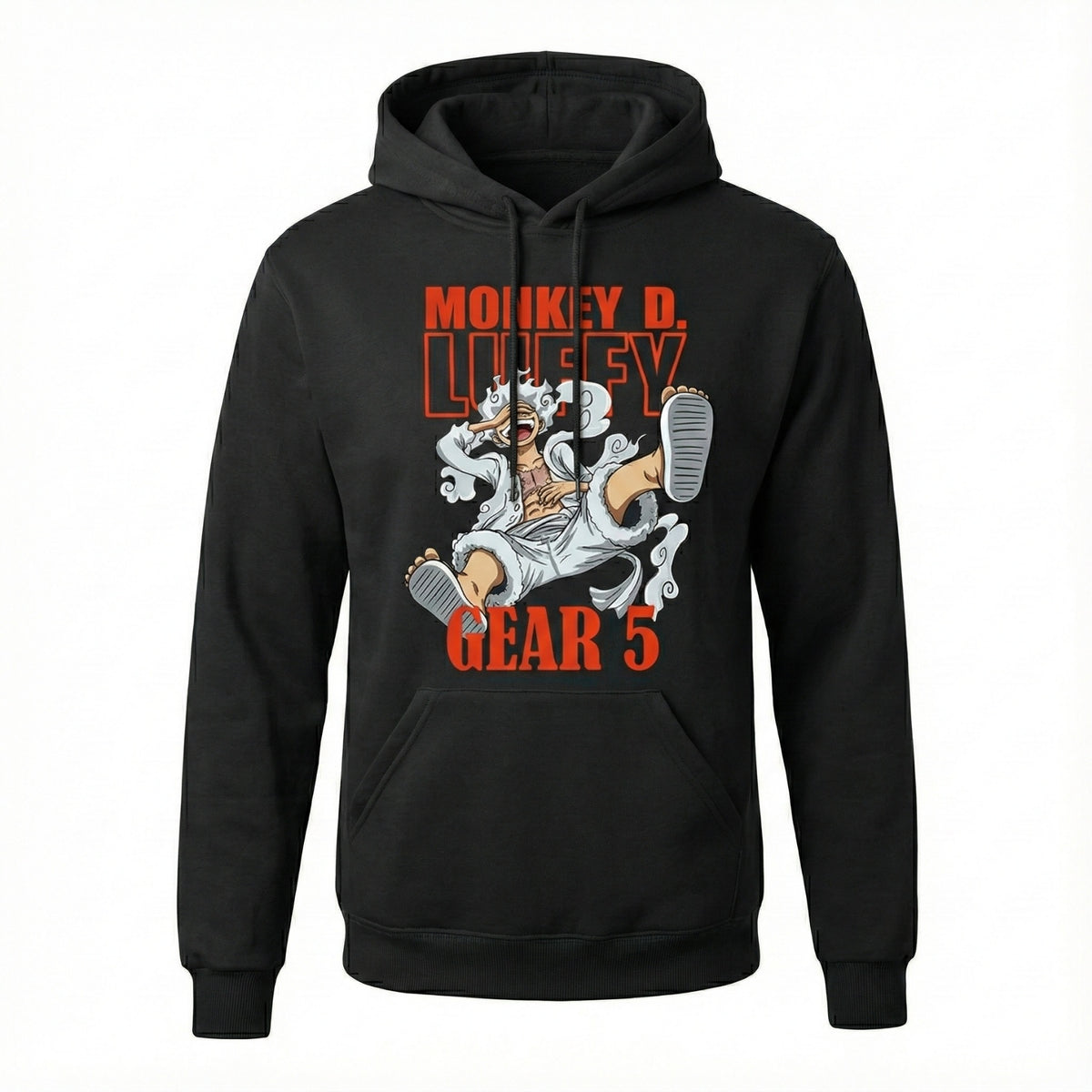 Madfactory Monkey D.Luffy Φούτερ Μπλούζα Μαύρο Με Τσέπη Μάρσιππό
