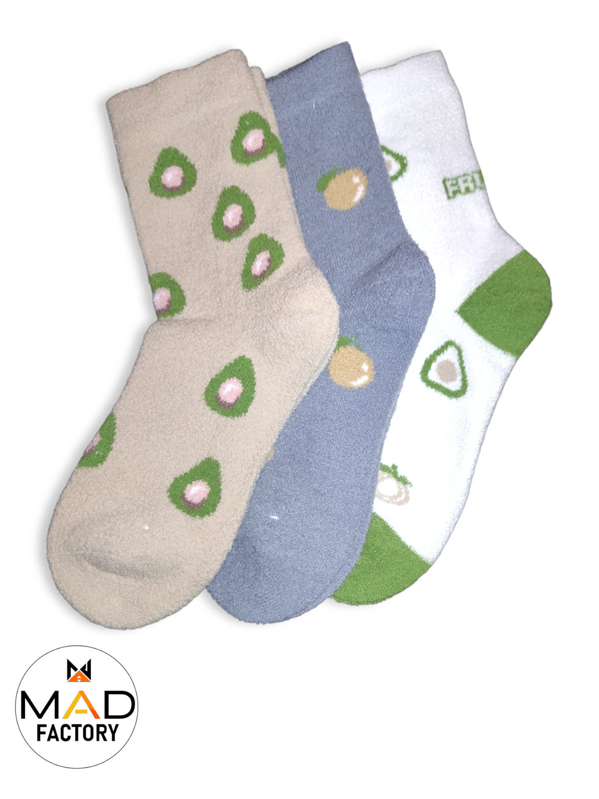 Fleece Lined Solid Crew Socks Σετ 3 Κάλτσες