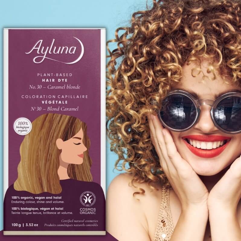 Ayluna 100% Βιολογική Βαφή Μαλλιών Caramel Blonde Nr30