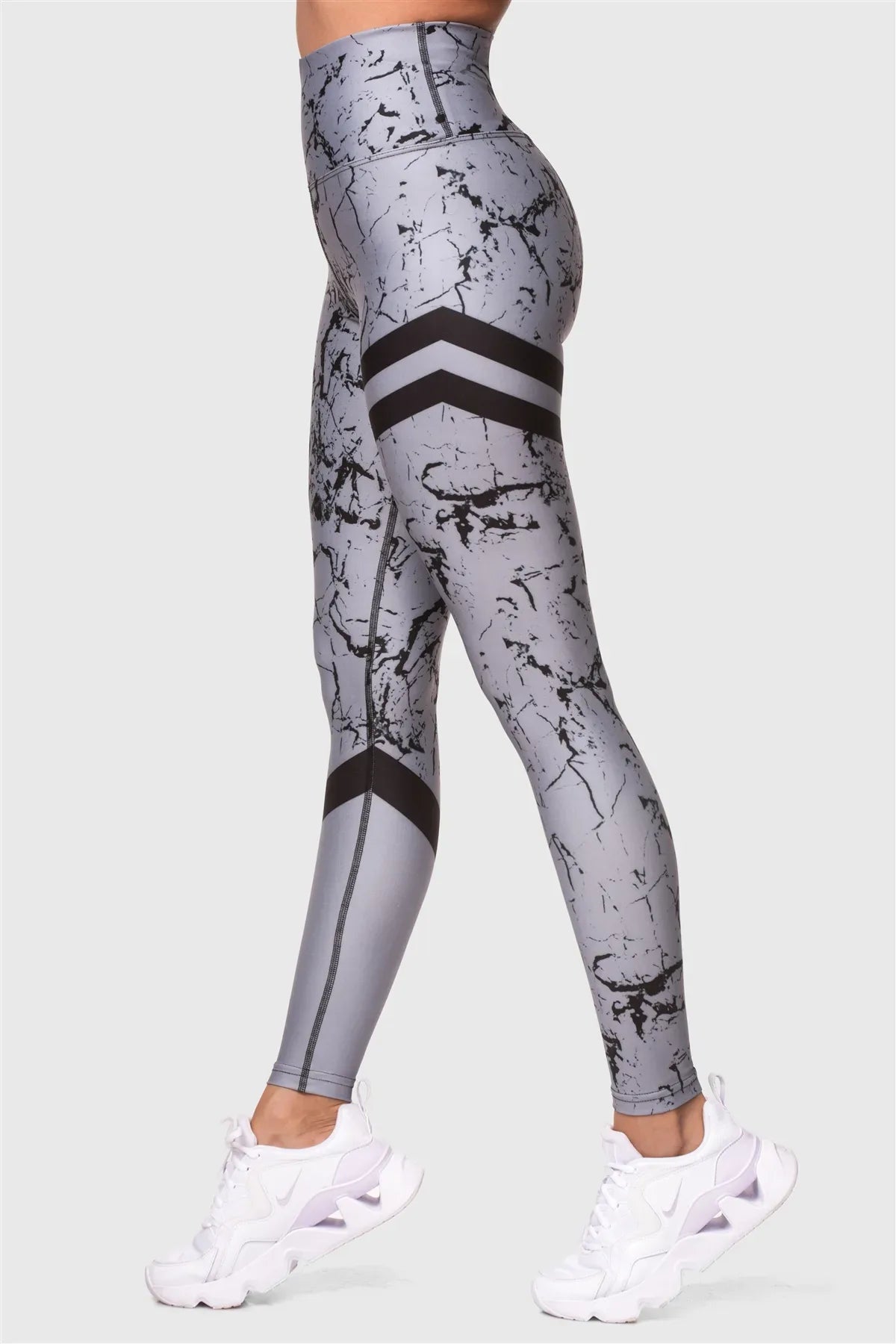 Κολάν Push Up Fit Grey Marble Superstacy