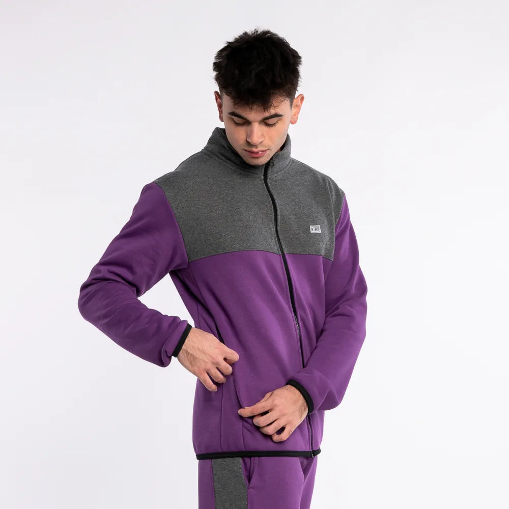 Hybrid Full-Zip Sweatshirt - Zayden - Purple Anthrax Mashines