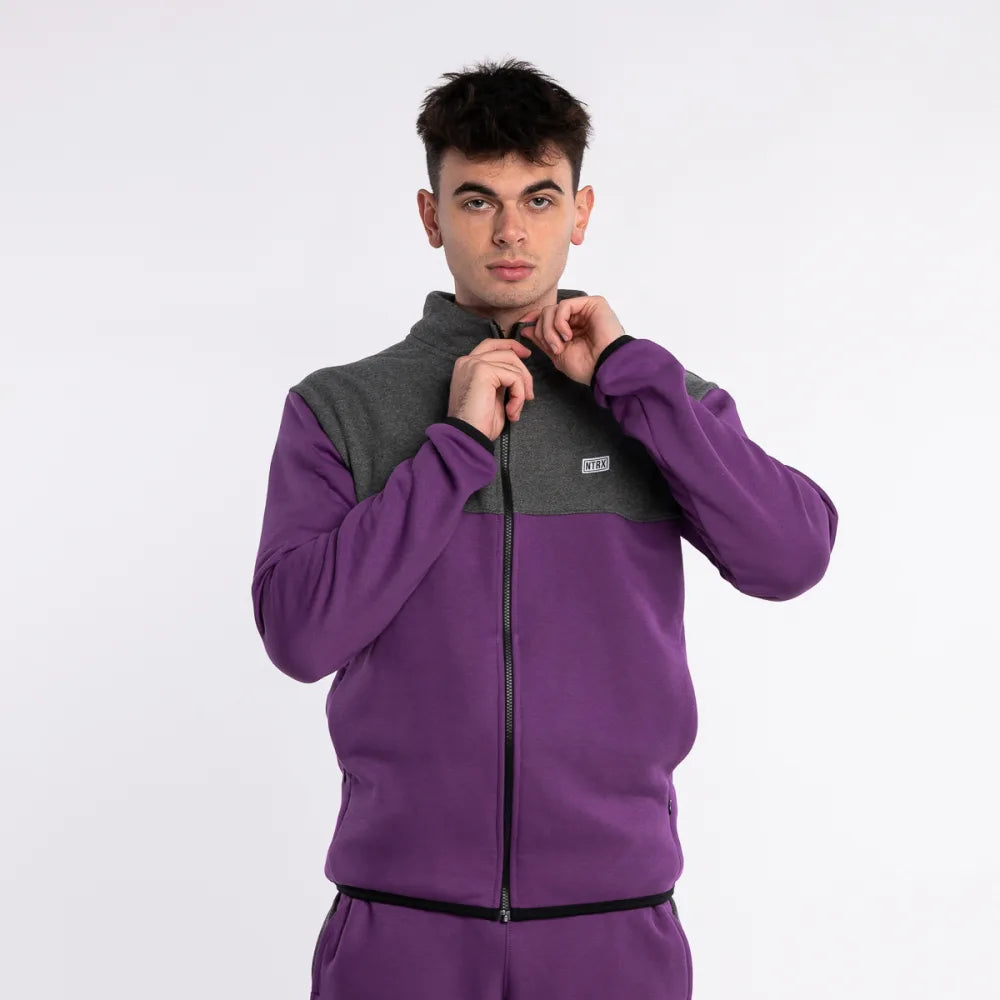 Hybrid Full-Zip Sweatshirt - Zayden - Purple Anthrax Mashines