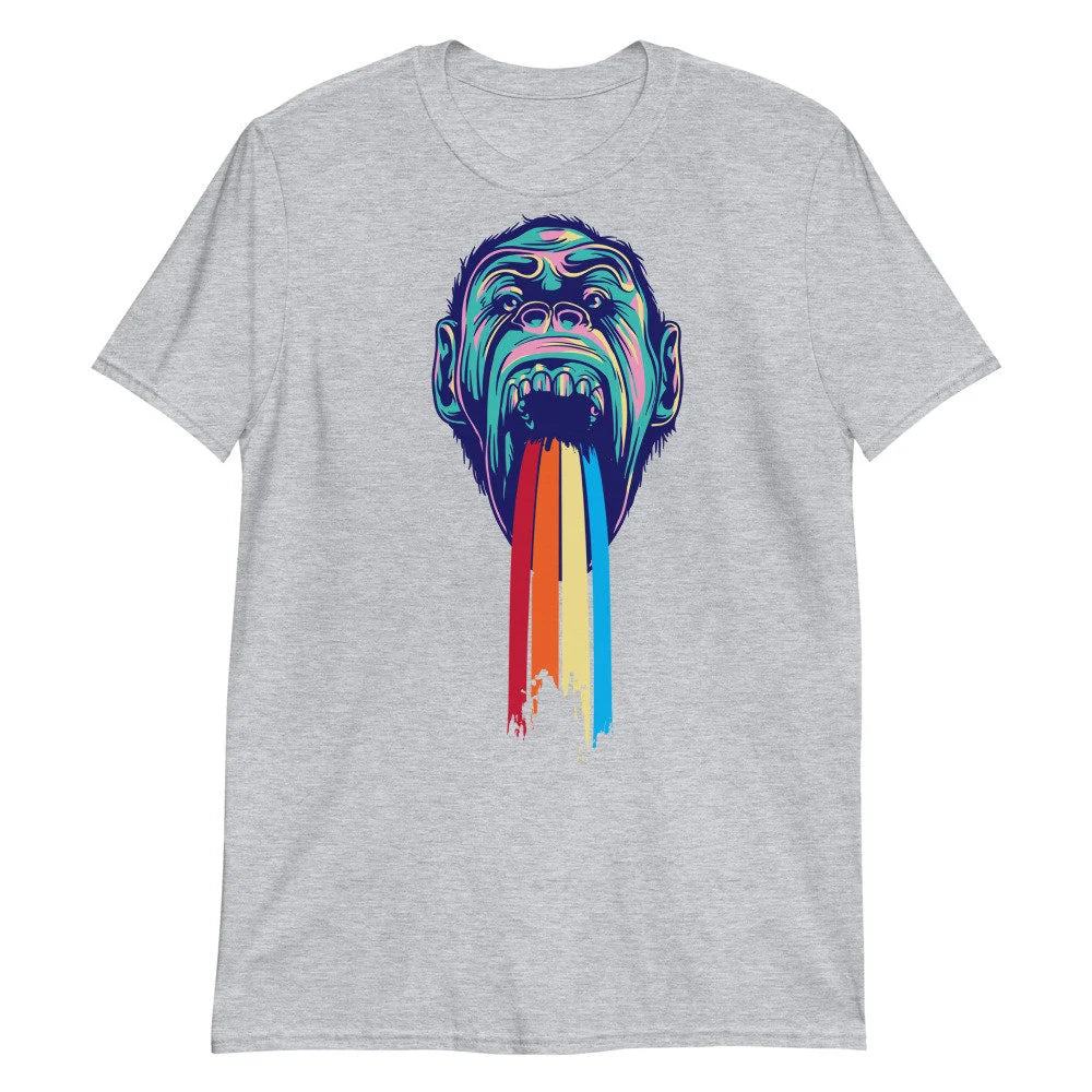 Κοντομάνικο Unisex T-Shirt Monkey Rainbow Puke