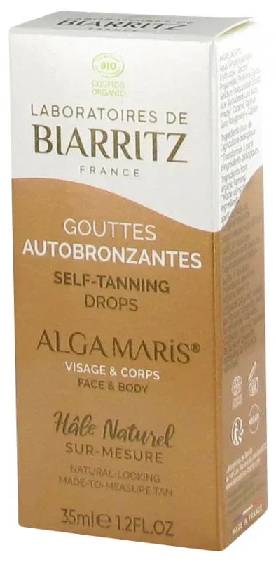 Self – Tanning Drops Σταγόνες Αυτομαυρίσματος για Πρόσωπο & Σώμα (ΒΙΟ) Laboratoires de Biarritz 35ml