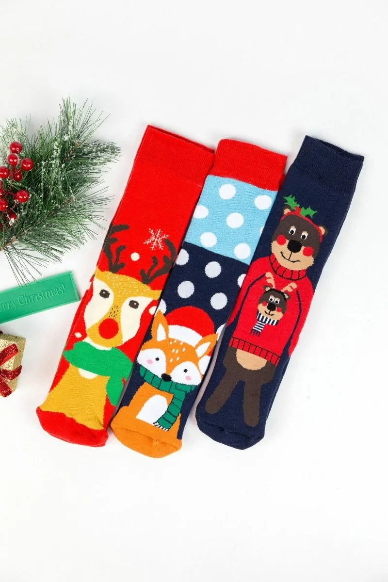 Unisex Christmas Κάλτσες FOX 3 ζευγάρια