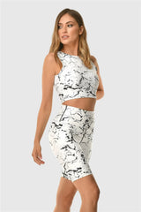 Crop Top White Marble Superstacy